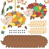 Bastelset Herbst Kinder Set, 12 Stück Igel Bastelsets Kinders, DIY Igel Herbst Kränze Bastelset, Filz Basteln Moosgummi Ornamente für Kinder Bastelhandwerk Geschenk Herbstdeko