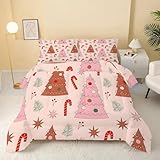 Weihnachtsglühbirnen Bettdecke 135x200 4 Jahreszeiten, Bettdecke ohne Bezug Waschbar Schlafdecke Weihnachtsdeko Beige Vierjahreszeiten Steppdecke, Warme Ganzjahresdecke mit 2 Kissenbezug 80x80cm V92