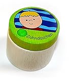 Zahndöschen – Zahndose Motiv Junge – Zahnbox – Holzdose für Zähne – Milchzahndose – Kinderzahndose – Holz – Erzgebirge - NEU