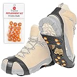 Traxtor Schuh Spikes Anti Rutsch - Schuhe für Winter umrüsten - Schuhkrallen für EIS und Schnee - Steigeisen als Gleitschutz bei Glatteis, Größe M - inkl. 15 Ersatz-Schneespikes