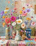 Puzzle 1000 Teile Erwachsene, Flowers Klassisches Lernspiel Puzzles, Geschicklichkeitsspiel für Die Ganze Familie, Wunderschönes Dekoration Puzzle Geschenke 70 X 50cm