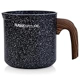 NAVA Milchtopf 1 L | Stielkasserolle mit Granitbeschichtung Nature zum Aufkochen von Milch | Schmelzen von Schokolade