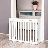 TRIXIE stufenlos verstellbaresTürgitter' Absperrgitter, MDF, 3-teilig, 82–124 × 61 cm, weiß'- 39456