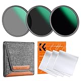 K&F CONCEPT 67mm ND Filterset ND8 + ND64 + ND1000 Filter + Tasche + 3 Tücher mit Fester Neutraldichte 3/6/10 Blendenssufen, Nanobeschichtung, HD, wasserdicht (Nano Dazzle-Serie)