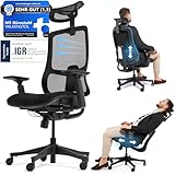 VALKENSTOL M5 Bürostuhl Ergonomisch - Schreibtischstuhl Höhenverstellbare Rückenlehne, Polster-Sitz Office Chair Computer Stuhl