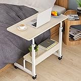 Verstellbarer Beistelltisch Mit Rädern Für Kleine Räume,TRAGBARE Mobile Laptop-Tisch Kleine Stehpulte,Rolling Computer Cart Workstation Für Sofa Und Bett-C 80x40cm(31x16inch)