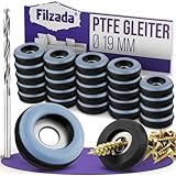 Filzada® 26x Teflongleiter zum Schrauben - Ø 19 mm (rund) - Möbelgleiter/Teppichgleiter PTFE (Teflon) inkl. Schrauben