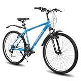 HH HILAND BAMCBASE 27,5 Zoll Mountainbike, Herren/Damen MTB mit 21 Gang, hochfester Stahlrahmen, V-Bremse, Hardtail Fahrrad für Erwachsene Blau