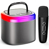 JYX Karaoke Maschine für Kinder & Erwachsene, Mini Karaoke Anlage mit Mikrofonen, Bluetooth Karaoke Lautsprecher für Heimparty, Geschenk für Brithday, Weihnachten, Spielzeug für Mädchen und Jungen