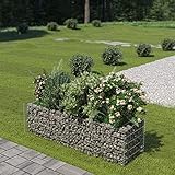 SXJEQOC Gabionen-Hochbeet 180x50x50 cm Verzinkter Stahl Hochbeete für Garten Balkon Outdoor Stabile Metallkonstruktion mit Maschengitter für Blumenbeet Kräuterbeet Pflanzkübel