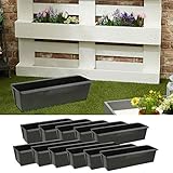 Cepewa Pflanzkasten passend für Europaletten 12er Set aus Kunststoff Pflanzkübel Breite 38 cm (1 x 12er Set Pflanzkasten B38cm)