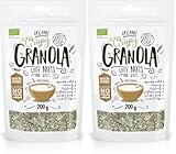 DIET-FOOD Nuts Granola Bio Knuspermüsli mit Nüssen und Samen Ballaststoffreiches Glutenfreies Granola Frühstück Müsli Low Carb Non-GMO Snack ohne Zuckerzusatz 200g 2er Pack