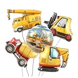 TOYANDONA 5st Ballon Geburtstagsfeierzubehör Für Den Bau Baupartei Versorgung Bau Party Gefälligkeiten Partyzubehör Für Jungengeburtstage Bauparty Dekoration Aluminiumfolie Yellow