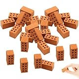 50 Stk Mini Ziegelsteine Kinder,Ziegelsteine zum Mauern,Mini Bricks,Simulation Miniatur Ziegel,Mauersteine Modellbau,Backsteine,Miniatur Bricks für DIY Fairy Garten Steine-Dekoration,Bauen Puppenhaus