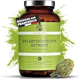 QIDOSHA® Bio Artischocken-Extrakt aus Frankreich, 240 Kapseln im Apothekerglas, 1800mg je Tagesportion, 600mg je Kapsel, mit 2,5% Cynarin, deutsche Fertigung, jede Charge laborgeprüft