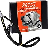 Canny Collar Hundehalfter | Anti-Zug-Halsband für mittelgroße Hunde | Verhindert, DASS Ihr Hund an der Leine zieht | Kopfgeschirr Mit Gepolstertem Halsband | Schwarz - Größe 4