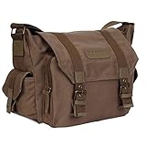 CADeN Kameratasche Spiegelreflex Kamera Schultertasche Kamera Foto Tasche Umhängetasche Fototasche für SLR DSLR Spiegelreflexkameras Sony Nikon Canon (Braun)