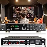 Verstärker HiFi Stereo,600W Verstärker Bluetooth 5 Kanal,HiFiVerstärker Stereo Digital Audio Endstufe Geeignet für Karaoke-Partys oder Versammlungen usw.