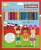 STABILO - Buntstift - color - 24er Pack - mit 24 verschiedenen Farben inklusive 4 Neonfarben