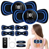 Flintronic Nackenmassagegerät, EMS Schulter Nackenmassage, 8 Modi 19 Stufen,Tragbares Mini Massagegerät, USB Mini Zervikal Massagegerät Muskelschmerzlinderung, für Arme/Schulter/Nacken/Rücken/Bauch