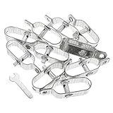 DECOMELODY 10 Stück Drahtspanner Spanndraht Werkzeuge Zum Spannen Von Drähten Beschichtet Im Einklang Schwer Drahtseilspanner Ratschendrahtsiebe Für Zäune Gartendraht Stahlkabel Eisen Silver