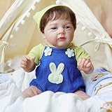 YIHANGG 50cm Babypuppen Wie Echt Junge 20 Zoll Lebensecht Reborn Baby Puppe mit Offenen Augen und Mund Geburtstag Weihnachten Geschenk