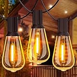 GLUROO Lichterkette Außen,18M Lichterkette außen strom mit 31pcs ST38 LED Glühbirnen,2200K Warmweiß,Wasserdicht Außen Lichterketten für Garten,Terrasse,Partys