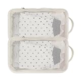 MOMIGO Baby-Wickeltaschen-Organizer-Taschen – 2 Stück, wasserdichte Wickeltasche zum Aufhängen, Netztasche, wiederverwendbar, waschbar oder Baby-Stoffwindeln, weiß, Fahion