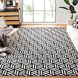 SAFAVIEH Studio Leather Collection STL219A Teppich, handgefertigt, 2,7 x 3,6 m, Elfenbein/Schwarz