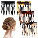 Tyqour 4pcs Haarkamm zum Stecken, French Side Combs, Mini Einsteckkamm, Französisch Twist Kamm, Steckkamm Haare, Haar Clips mit Zähnen für Haarzubehör Frauen Mädchen
