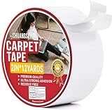 CHUANGSEED Weiß Doppelseitig Teppichklebeband Klebeband extra stark 2in x 12y(50mm x 10.9m) Doppelseitiges Klebeband Zum Verlegen Von Teppich Und PVC-Belag für den privaten Gebrauch Teppichklebeband