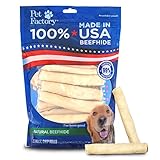 Pet Factory 100, Beefhide Chiprollen, natürlicher Geschmack, Leckerlis für kleine und mittelgroße Hunde – 12,7 cm, 22 Stück/1 Packung