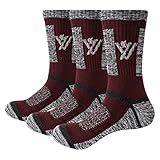 YUEVO SPORTS 3 Paar Sportsocken für Herren Baumwollsocken Arbeitssocken Wandersocken Trekkingsocken Atmungsaktiv Hochleistung 45-47