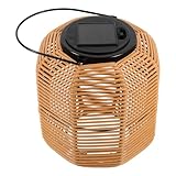 jojofuny Solar Hängelaterne Gartenbeleuchtung Rattan Solarlampe für Terrasse Außenbereich mit Solarstrom Dekorative Wetterfeste Landschaftsbeleuchtung