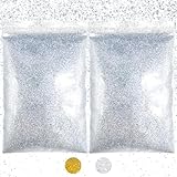 100g Glitzer Zum Basteln Gold Silber,Glitzerpulver Pailletten,Glitzerpulver Zum Basteln,Glitter Pulver,Glitzer Basteln,Glitzerpuder,für Nägel Gesicht Kunst Handwerk Nagelkunst (Silber)