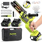 Supstable 8 & 6 Zoll Mini Kettensäge mit Akku 8000 mAh, Astsäge Klein Bürstenlos, Automatischer Öler, Werkzeuglose Kettenspannung, Kompatible mit Makita Akku 18V, Einhand Akkusäge 21V für Hobbygärtner