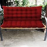 Outdoor-Schaukelbankkissen-Set, wasserdichte Rückenlehne und Sitzpolster für 2- und 3-Sitzer, Korbstühle, Loveseats, Terrassenmöbel, Rot, 120 x 100 x 8 cm