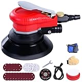 Autolock 1,6 cm Luft-Exzenterschleifer, pneumatischer Handschleifer mit extra 12,7 cm und 15,2 cm Trägerplatte, Dual-Action-Schleifer, Luft-Exzenterschleifer für Holz, Verbundwerkstoffe, Metall