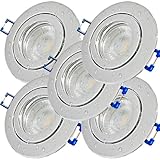 LED Einbauspots Set 12V IP44 5er – Chrom Decken Einbaustrahler für Feuchträume wie Bad & Küche, 3W 250lm 4000K neutralweiß, Ø 60–68mm, inkl. LED-Trafo & MR16-Fassungen – ideal zur Umrüstung