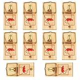 10er Set Mausefalle Holz - Sofort Wirkende Schlagfallen für Mäuse - Testsieger Mäusefallen für Drinnen - Effektive Rattenfallen Schlagfallen ohne Gift
