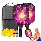 Pickleball -Paddel - Pickleball -Bälle | Gurkenball -Sets | Glasfaser Ergonomic Lightweight Professional Sports Accessoires für Sportjunge Haus Outdoor Girl Übung Frauen Innenmänner