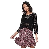 JdY Damen Jdynew Sun 3/4 Cropped KNT Noos Strickpullover, Schwarz, L EU