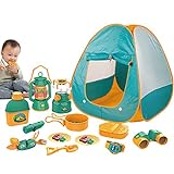 tacery Campingspielzeug-Set für Kinder mit Zelt | Camping Gear Spielzeug für Kinder Outdoor Camping Spielzeug | Geben Sie vor, Camp Gear Tools für Geburtstag, Weihnachten, 3+ Jahre altes