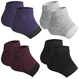 4 Paar feuchtigkeitsspendende Fersensocken, SourceTon Open Toe Socken, Cracked Gel Heel Socken, Toeless Cooling Heel Repair Socken für Frauen