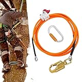 WingFly Fallschutz Klettergurt, Stahlseilkern-Flip-Line-Kits, 12mm x 3m Stahlkern Lanyard mit Triple Lock-Karabiner, Drahtkern Stahldraht Verstellbares Lanyard für Baumkletterer