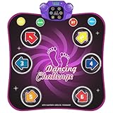 Dhapy Tanzmatte Kinder - Leuchtend Tanzmatte für Kinder ab 3-10 Jahre Mädchen, Tanzspielzeug Geschenke für Mädchen Alter 3 4 5 6 7 8 Jahre Musikmatte mit 6 Modi und 3 Schwierigkeits Stufen, Bluetooth