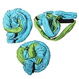 XIASABA Y Anti-Aerial-Fitness-Hängegriff-Inversions-Trapez-Schaukel-Hängematte (Sky Blue and Fruit Green)
