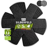 SILBERFELS Filz Pfannenschutz Stapelschutz Topfschoner | 38 cm [5er Set] Schwarz | Waschbar Zuschneidbar Hitzebeständig | Pfannenschoner Kratzschutz Pfannentrenner für Pfannen & Topf Schutz
