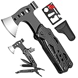 Multitool Geschenke für Mann, 15 in 1 Multifunktionswerkzeug Survival Kit mit Edelstahl Tragbar Hammer, Zange, Klappmesser, Faltbares Multitoolaus Taschenwerkzeug für Outdoor Camping, Wandern,Notfall