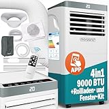 Monzana® lokale Klimaanlage MZKA1000 9000BTU 4in1 WiFi App 2700W Fernbedienung Abluftschlauch Schlafmodus mobil Klimagerät Luftkühler Air Conditioner